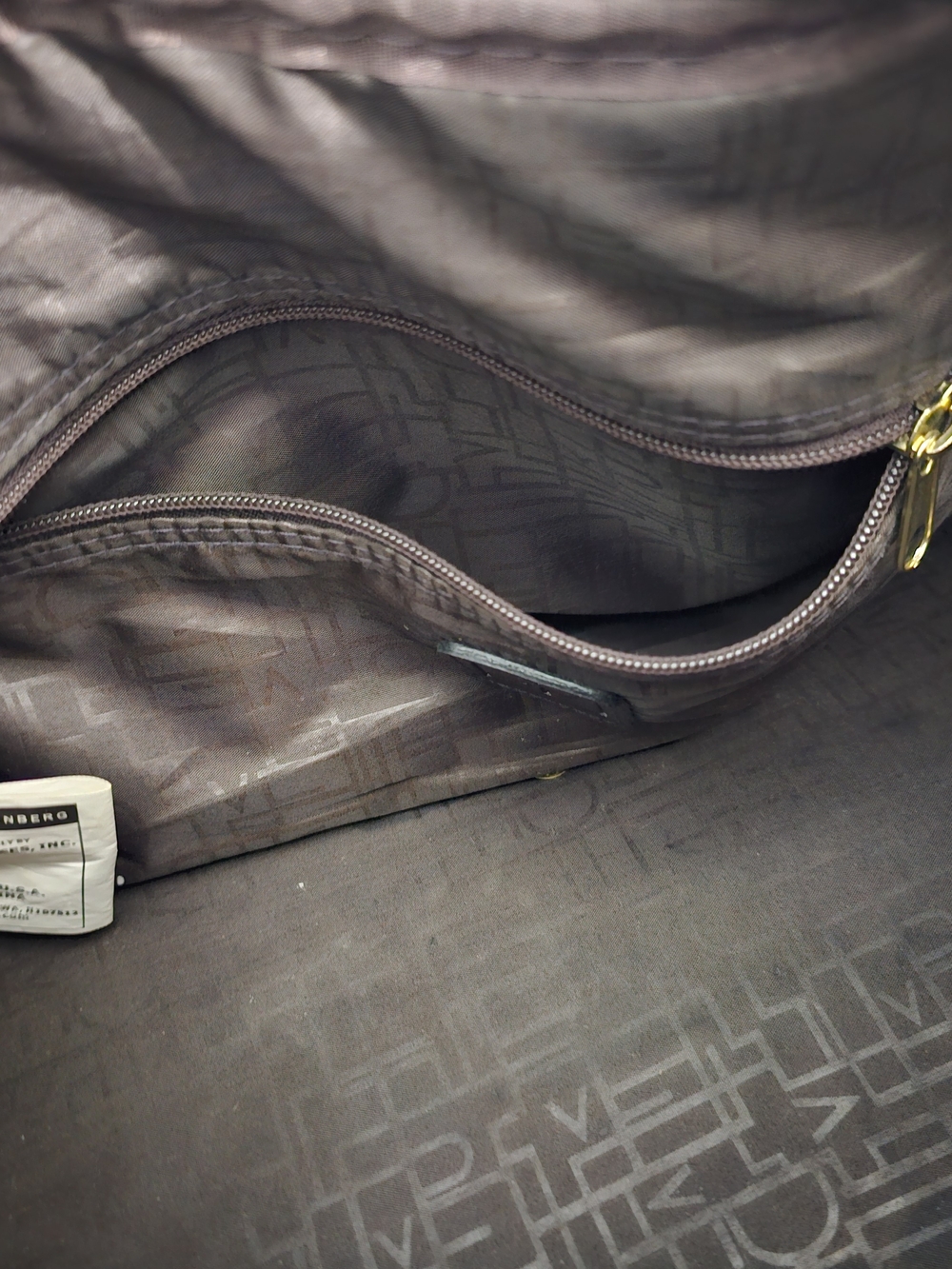 DVE Tapestry Satchel in Burgundy and Brown - Picture 2 of 2